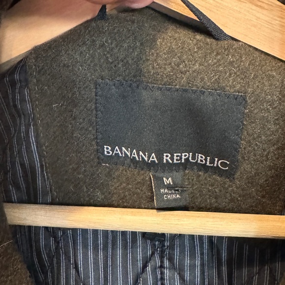 Banana Republic Men's olive green Pea Coat - Picture 4 of 7